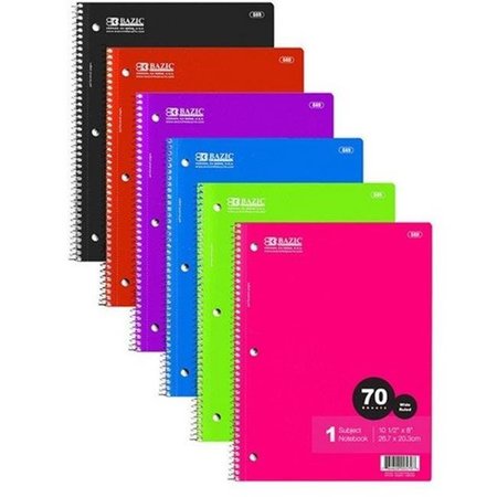BAZIC PRODUCTS Bazic 559   W/R 70 Ct. 1-Subject Spiral Notebook  Case of 24 559